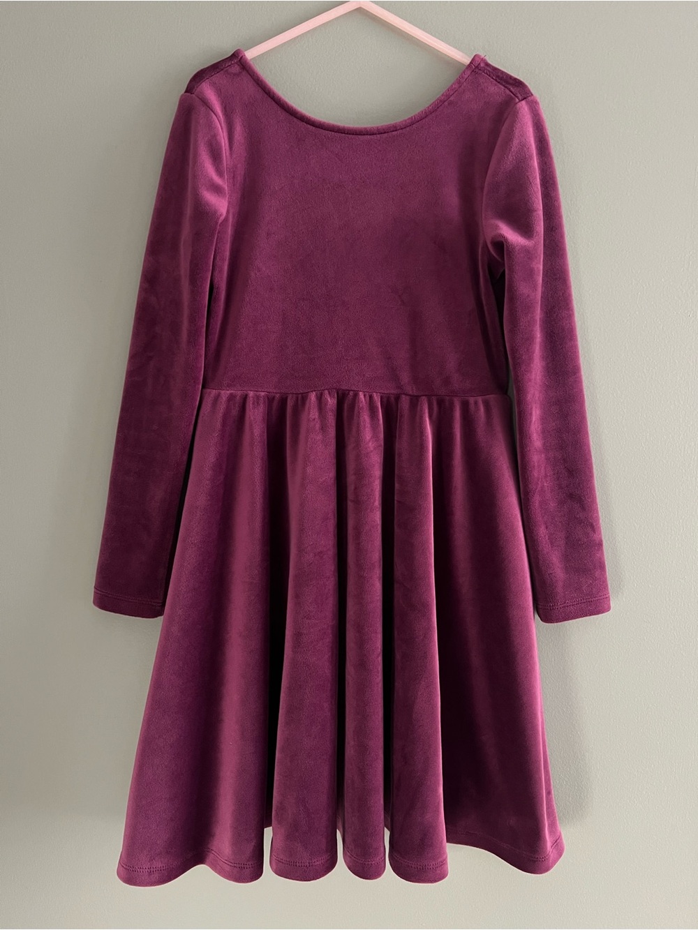 Tea Collection Girls Magenta-Purple Velvet Longsleeved Ballet Dress Sz 7